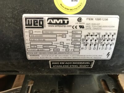 AMT 1626-027, 3 HP, 208/230/460V, 3 Phase, 60Hz (ODP) Water Pump